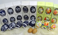 5 Stück echte Gänseei ca. 9 cm Eierschale Ei handbemalt Ostern Deko Anhänger