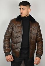 Trendy!!  Herren  Lederjacke/ Steppjacke mit Lammfell Kragen  Gr 48 NEU