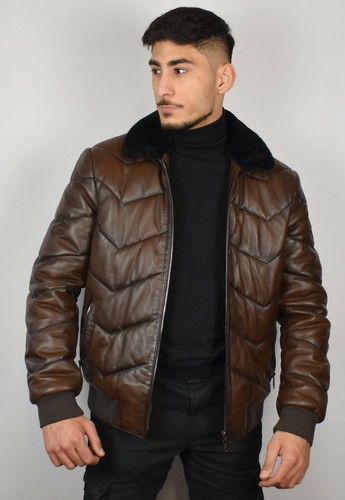 Trendy herren lederjacke - , lederjacke/