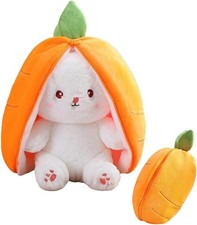 2-in-1 Erdbeere und Kaninchen Plüschtier Verstecken Plüsch Hasen Versteckspiel