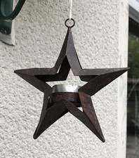 Windlicht Stern in Rostoptik Teelicht zum Hängen