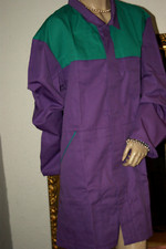 ARBEITSKITTEL Schürze Kittel Langarm lila grün Aufschrift Polyester Baumwolle 56