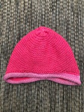 Adidas Baby Mädchen Mütze rosa pink Häckel innen Fleece gefüttert Gr. 62/68/74