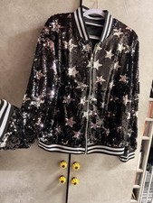 Pailletten-Jacke, schwarz