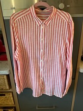 Damen Bluse Leinen Christian Berg wollweiß mit pinken Streifen neu Größe 46