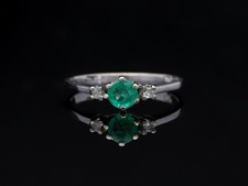 Top Preis Ring 0,37 ct. Brillanten Diamanten Smaragd 585 Gold 14 Karat Deta