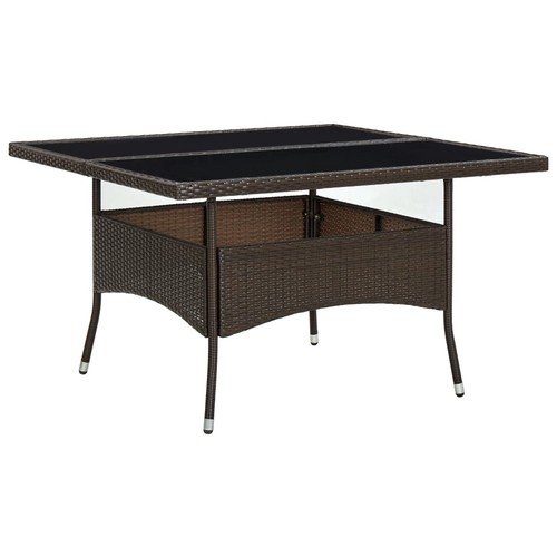 Gartentisch poly rattan - rattan, glas