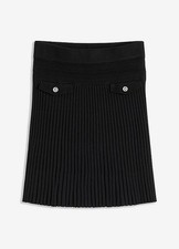 Strickrock Gr. 36/38 Schwarz Damen-Mini-Strick-Rock Freizeitrock Skirt Neu*