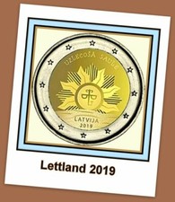 2 Euro Gedenkmünze Lettland 2019 - Aufgehende Sonne – Das Wappen Lettlands