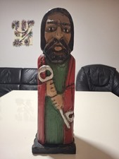 Holzfigur Mönch als Flaschen-Tresor-Versteck. Polen ? Naive Kunst?