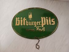 Emailschild - Bitburger Pils vom Faß - oval - ca. 40 x 28cm --- 0000/R1003