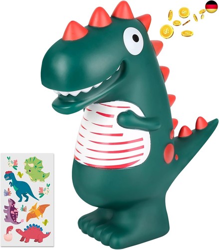 Spardose dino plastik - dino, münze