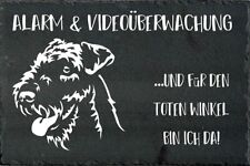 AIREDALE TERRIER Hundewarnschild Hundeschild SCHIEFER Türschild NEU #85
