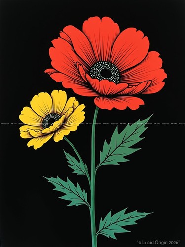 Poster blumen stil pop - poster, im