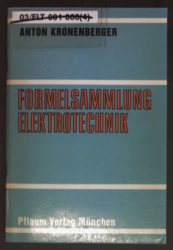 Formelsammlung elektrotechnik - formelsammlung,