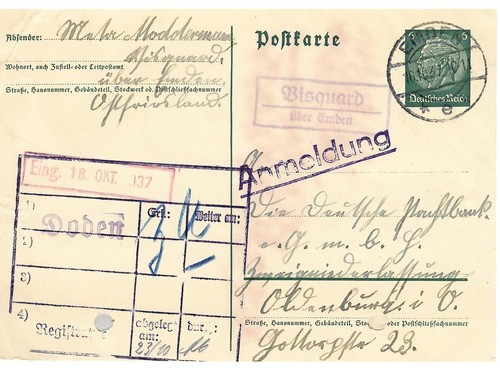 Landpoststempel visquard über - landpoststempel,