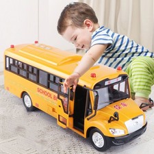 GroßE GrößE Kinder Schulbus Spielzeug Modell TräGheit Auto mit Sound Licht