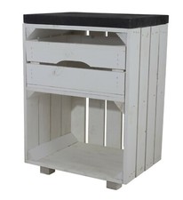 Süßer weißer Nachttisch mit Schublade, 30,5x40x57cm Weinkisten Paletten