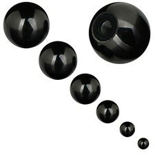Kugelknopf DIN 319 M4 - 12 / Ø 16 - 50 mm / Kopf Griff Hebel Knopf Schwarz Rund