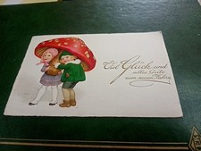 AK - Viel Glück und alles Gute zum neuen Jahr, Kinder mit Fliegenpilz - 1929