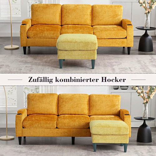 Sitzer sofa stoff gelb - sofa,