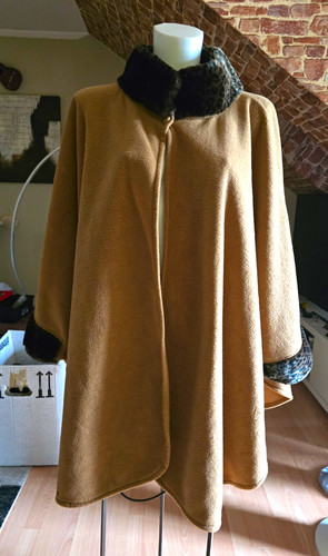 Damen cape poncho cognacfarbe - cape,