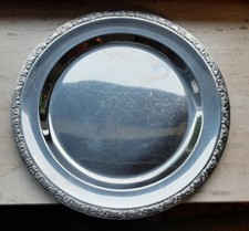 Große 28,3 cm WMF Cromargan Servierplatte Tablett Baroque Tortenplatte