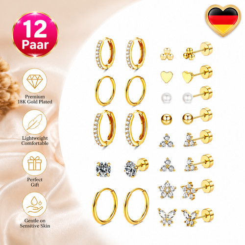 Paar ohrringe gold - 12,