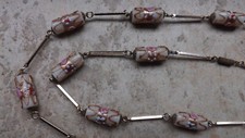 Schöne ältere Venezianische Vintage Murano Glasperlen Kette Hochzeitskette 37 cm