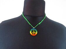 Kette PEACE Halkette  Glas Choker Fair Trade Chile bunt verstellbar Hippie Goa