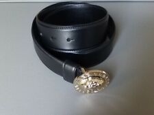 NEU-Org.Versace Medusa Gürtel-Kalbsleder-nero/oro-85/34- Silberfarbene Schnalle