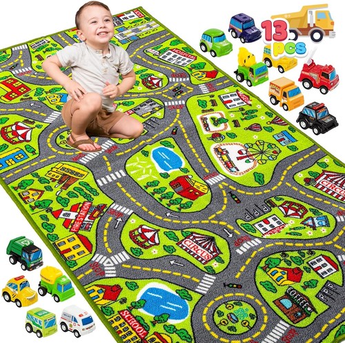 Kinderteppich stadt 150x80cm - kinderteppich,