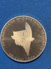 10 DM SILBER Münze Stempelgl. 1994 A 50 Jahre deutscher Widerstand m. Zertifik.