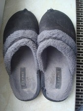 Pantoffeln Hausschuhe Schuhe Stoff 38 schwarz getragen Sammler