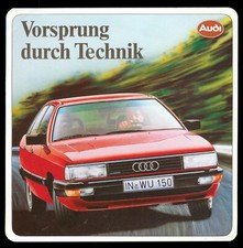 Werbe Aufkleber - Audi 80 Quattro - 11x11cm - Vintage 80er - Auto KFZ