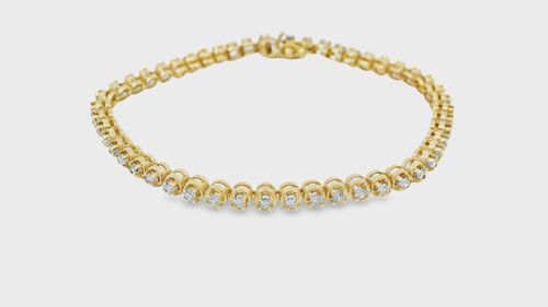 14k gelbgold tennisarmband mit - 14k,