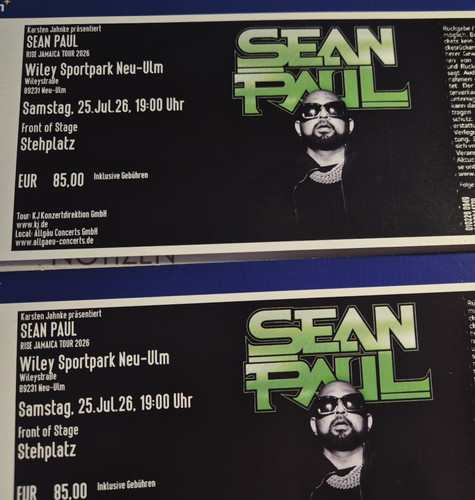 Sean paul konzertkarten - sean,