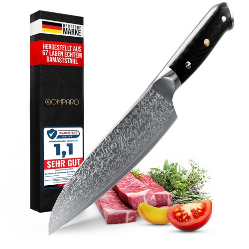 Damast santokumesser 18cm - damast,