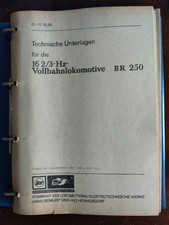 Technische Unterlagen 1978  16 2/3 Hz Vollbahnlokomotive BR 250 D-11 Reichsbahn 