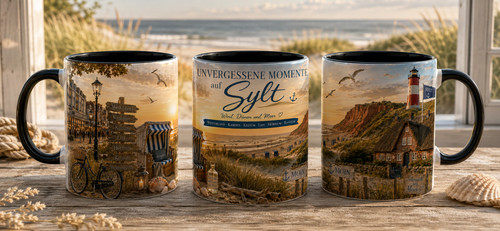 Sylt souvenir tasse schwarz 1 - souvenir, #1