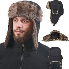 Wintermütze Fliegermütze mit Ohrenklappen Unisex Russische Mütze Trappermütze DE
