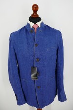 Weber + Frey Lodenfrey Trachten Janker Gr.50 Leinen Jeans Blau NEU + Etikett