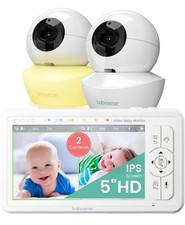 Babyphone HD 5 Zoll mit 2 Kameras, Video Babyphone ohne WLAN, Nachtlicht, Wie...