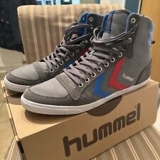 hummel slimmer stadil high! Größe45! Grau Blau Rot Weiß!