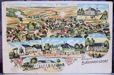 Burkhardtsdorf i. Erzg.  Litho  Ansichtskarte 1907.