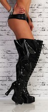 Plateau overknee high heels - high,