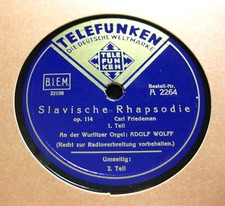 ADOLF WOLFF Wurlitzer Orgel "Slavische Rhapsodie" op.114 (Friedeman) TELEFUNKEN