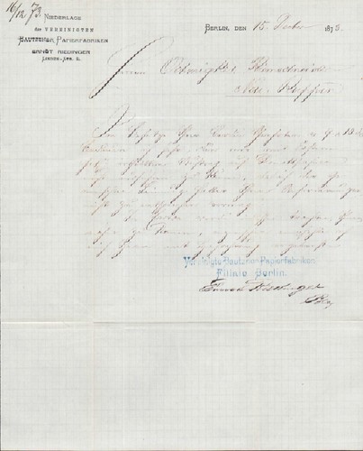 Berlin brief 1873 niederlage - brief, 1873,