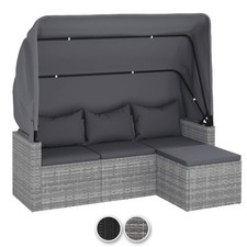 Rattan Gartensofa 3-Sitzer mit