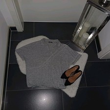 Neu Feinstrickpulli Oversize-Schnitt 36 38 40 hellgrau meliert Sweatpulli Top